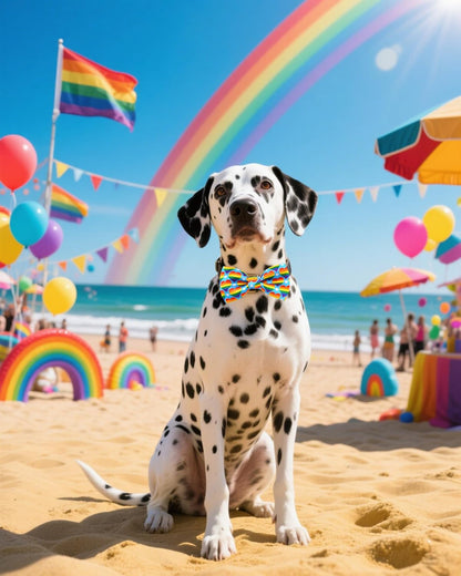 PET SHOW 10 Pack Pride Month Big Dog Bow Ties for Large Medium Dogs Sliding Collar Attachments