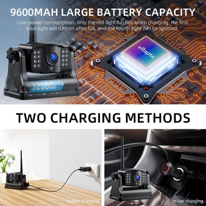 eRapta Wireless Backup Camera Magnetic: 5??Portable, 1-Min Install-Free Trailer Backup Camera with