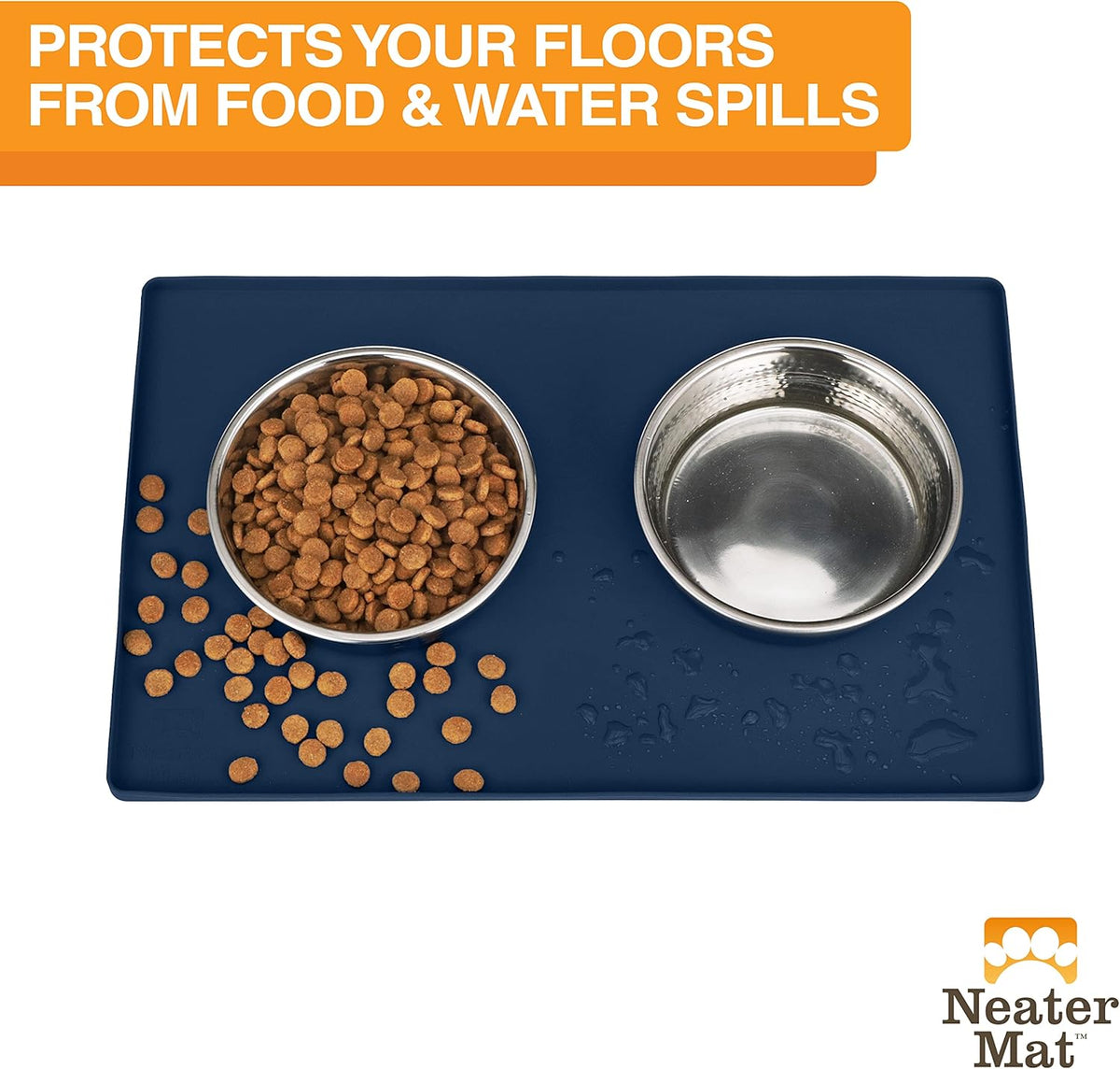 Neater Pet Brands Neater Mat Pet Mats for Food and Water, Cat & Dog Bowl Mat Waterproof Silicone