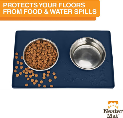 Neater Pet Brands Neater Mat Pet Mats for Food and Water, Cat & Dog Bowl Mat Waterproof Silicone