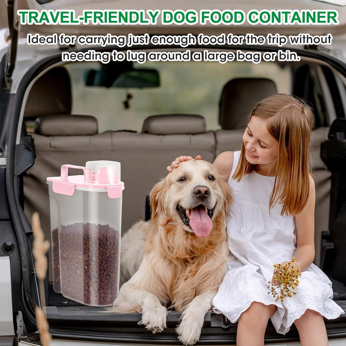 TBMax Cat Dog Food Container 5 to 7 lbs, Secondary Pet Food Storage Beyond a Large Dog Food Bin for