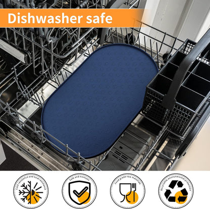 KPWACD Pet Feeding Mat for Dogs and Cats, Silicone Dog Placemat Non-Slip Waterproof Bowl Mats