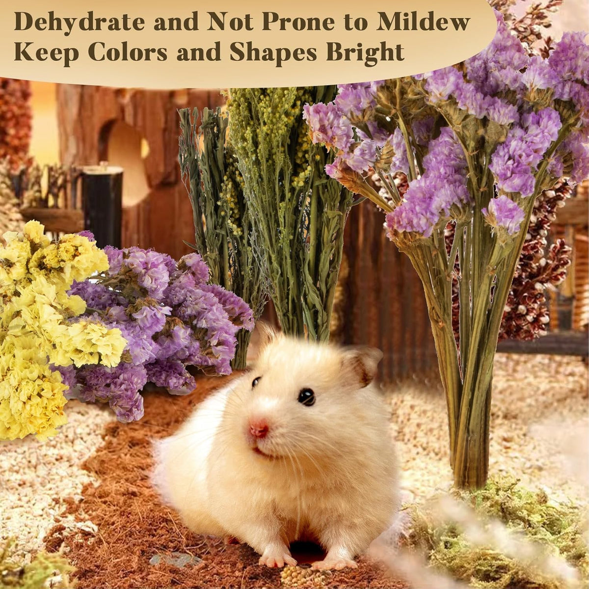 Sukh Nature Flower Herb Hamster Bedding Cage Enclosure Habitat Decor Mate Small Animal Natural Ear