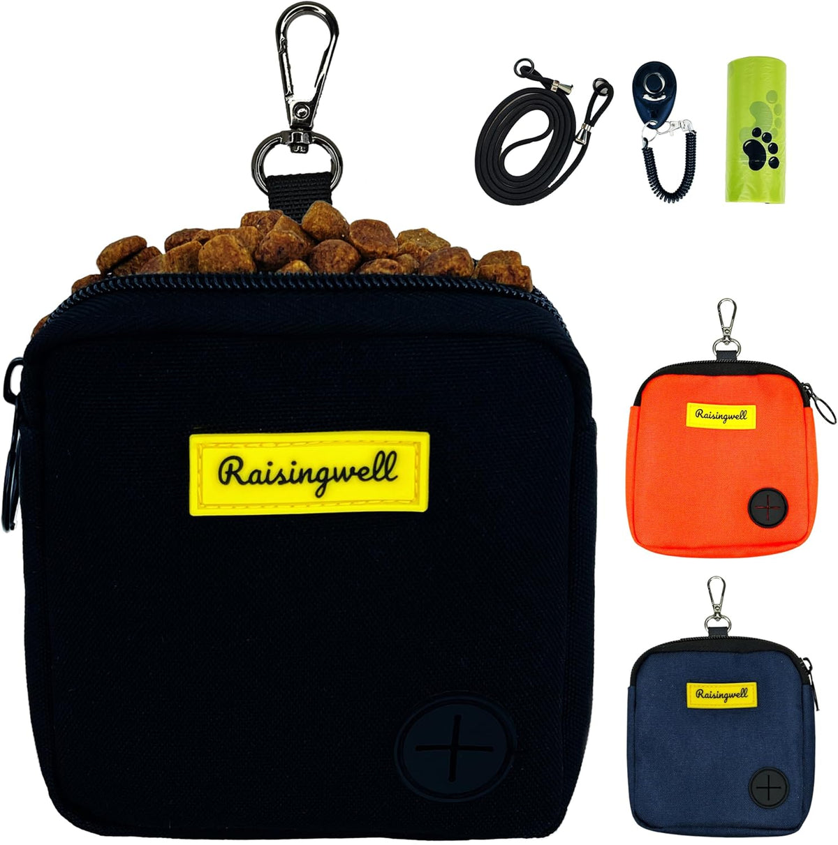 Dog Treat Pouch for Pet Walking and Training with Clicker Poop Bags Small Fanny Zipper Pack Holder
