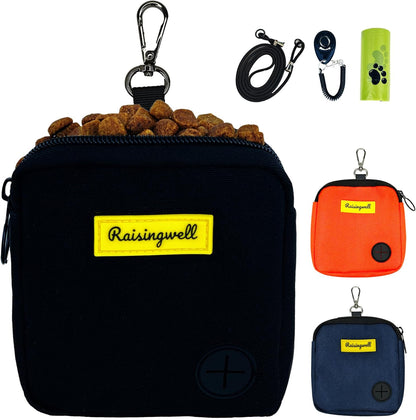 Dog Treat Pouch for Pet Walking and Training with Clicker Poop Bags Small Fanny Zipper Pack Holder