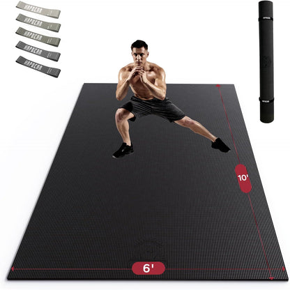 HAPBEAR Extra Large Exercise Mat-7'x5'/6'x8'/6'x9'/6'x10'/6'x12'x8mm(1/3 inch),Non-Slip, Ultra
