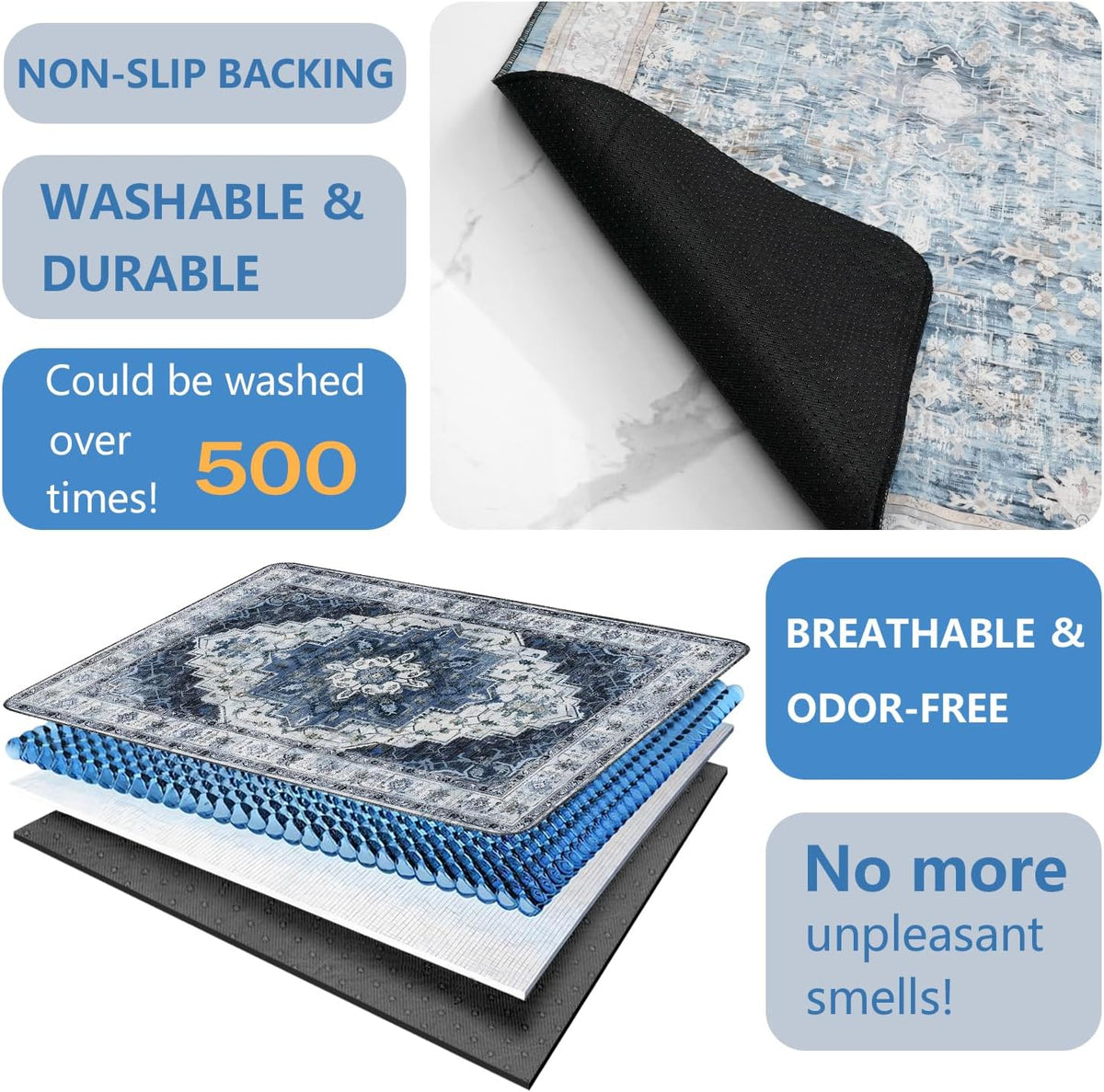 Washable Pee Pads for Dogs 2 Pack, Absorbent Reusable Puppy Pads Waterproof, Leakproof & Non-Slip