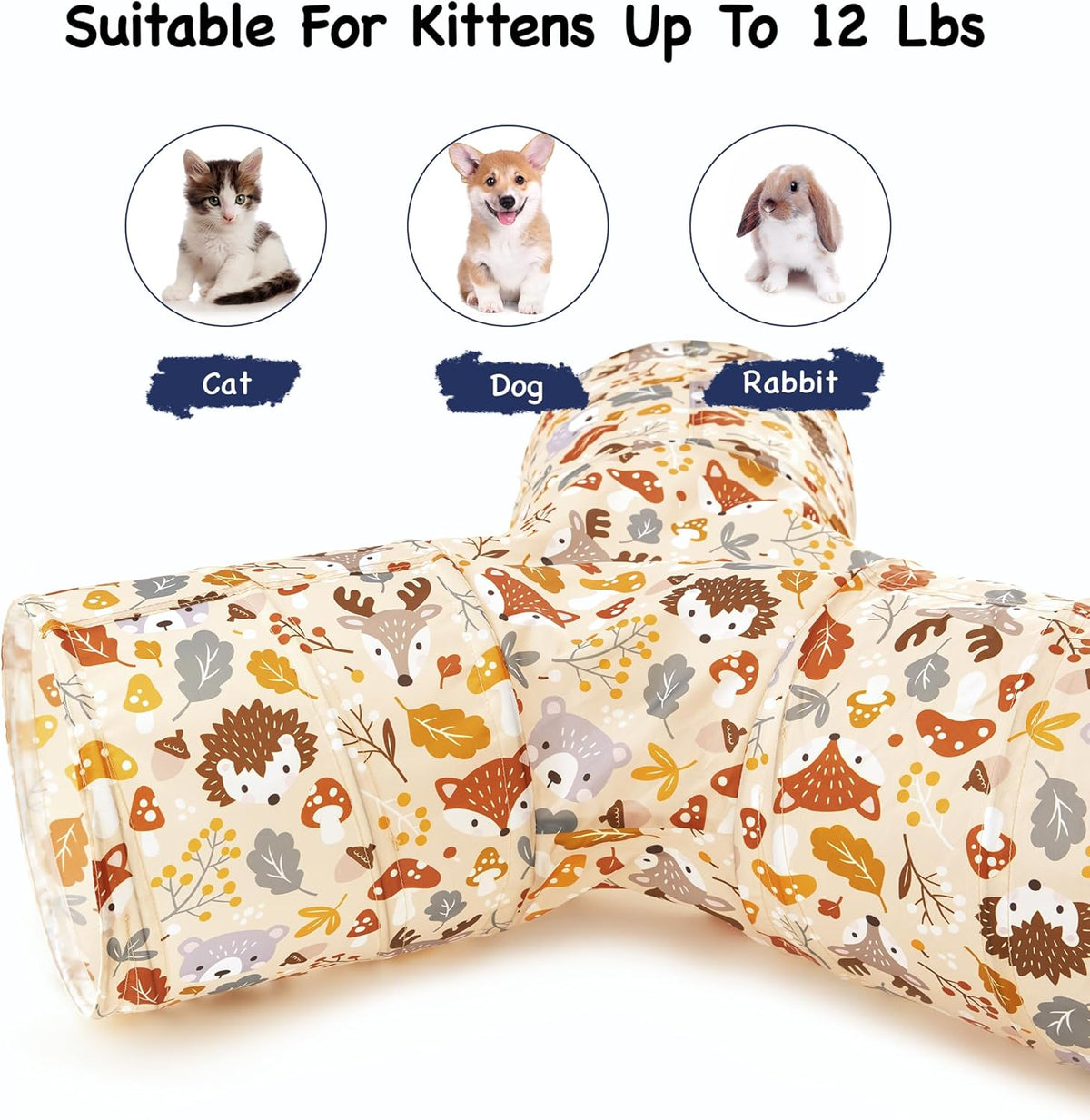 Tempcore Pet Cat Tunnel Tube Cat Toys 3 Way Collapsible, Cat Tunnels for Indoor Cats，Kitty Tunnel