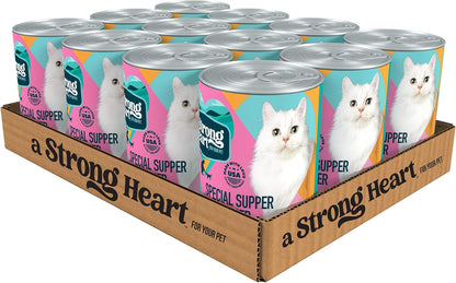 A Strong Heart Canned Wet Cat Food, Special Supper Dinner - 13.2 oz Cans (Pack of 12), Made in The
