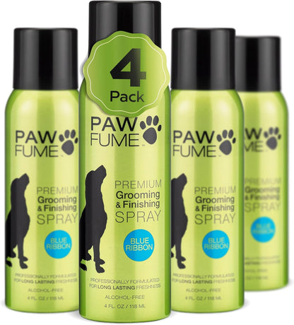 PAWFUME Dog Perfume Spray for Grooming, Blue Ribbon, 4-Pack – Keep Your Pup Fresh All Day