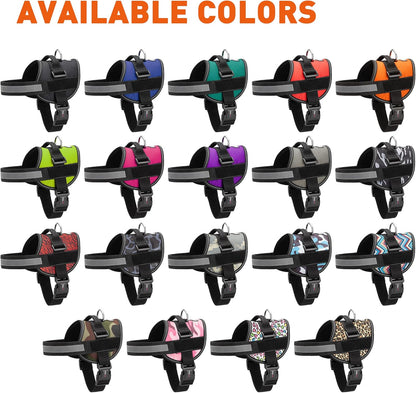 Dogline Dog Harness, Reflective No-Pull Adjustable Vest with Handle for Walking, Training