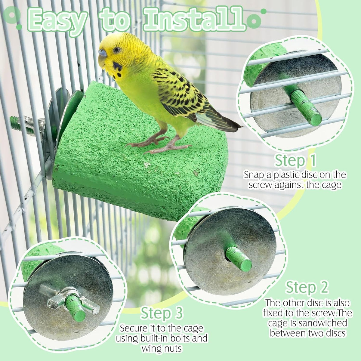 PINVNBY 5 Pack Bird Perch Resin Bird Beak Grinding Stone Parrot Cage Perch Stand Platform Foot