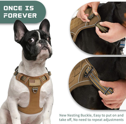 BUMBIN Tactical Dog Harness for Medium Dogs No Pull, Famous TIK Tok No Pull Dog Harness, Fit Smart
