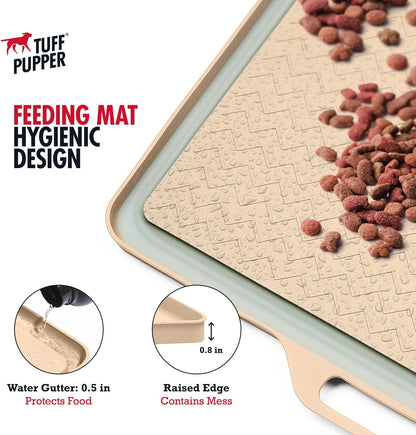 Tuff Pupper 22x16 Medium Dog Feeding Mat for Food and Water | Dog Feeding Mats for Floors |