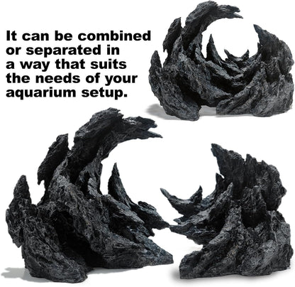 Fish Tank Decor Rocks.Aquarium Decoration Model.Easy and Quick Solution for Aquascaping.(Perched