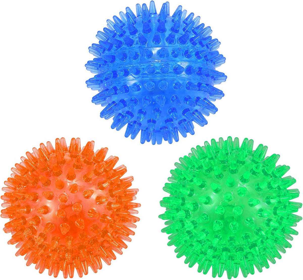 petizer 3-Pack 3.5” Squeaky Dog Toy Balls, Floating Dog Pool Balls, Spiky Dog Balls Water Toys
