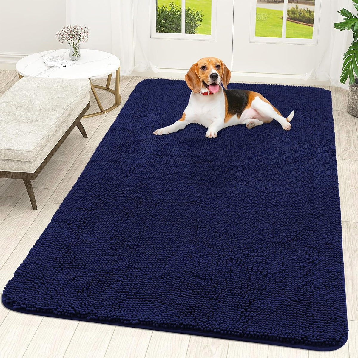 OLANLY Dog Door Mat for Muddy Paws 70x46, Absorbs Moisture and Dirt, Absorbent Non-Slip Washable