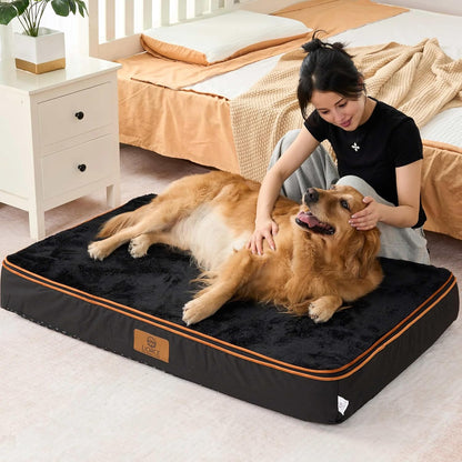 Orthopedic Memory Foam XXL Dog Bed - 6" Thick Beds for Extra Large Sized Dog - Waterproof Removable
