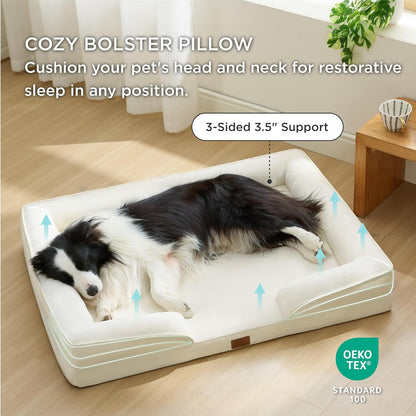 Bedsure Orthopedic Dog Beds Large Sized Dog - Washable Large Dog Cat Bed Waterproof, Comfort Dogs