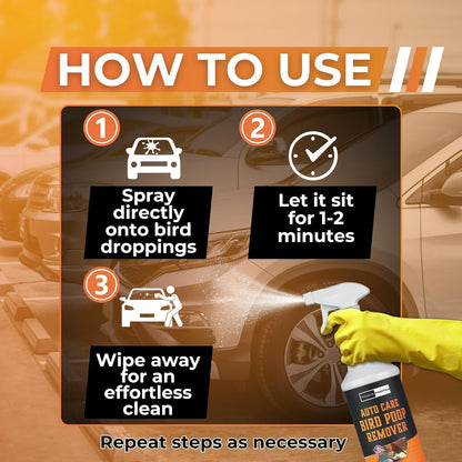 32oz Heavy Duty Bird Poop Remover & Stain Cleaner for Cars and Outdoor Vehicles - Powerful Stain