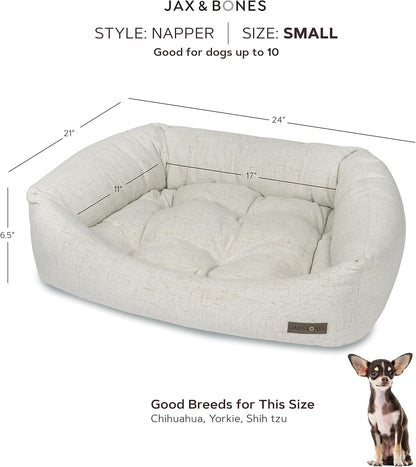 Jax & Bones Dog Napper - Machine Washable Shag Bed for Dogs - Extra Heavy Duty Bolstered Sides