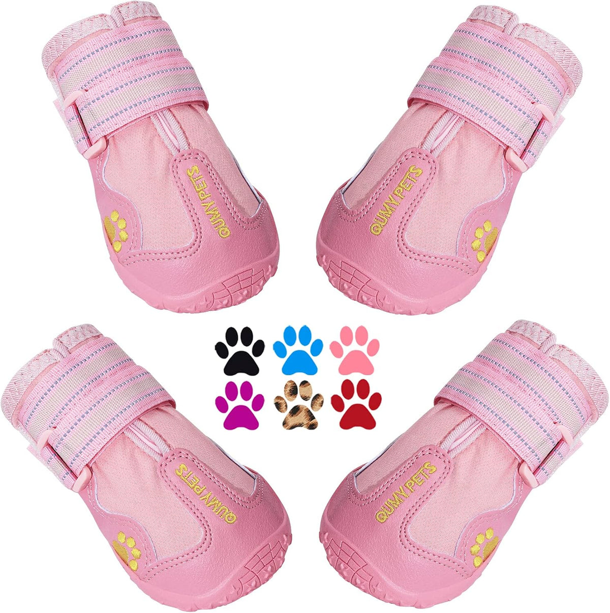 QUMY Dog Shoes for Large Dogs, Medium Dog Boots & Paw Protectors for Winter Snowy Day, Summer Hot