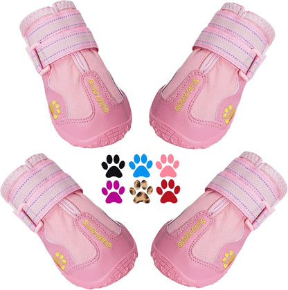 QUMY Dog Shoes for Large Dogs, Medium Dog Boots & Paw Protectors for Winter Snowy Day, Summer Hot