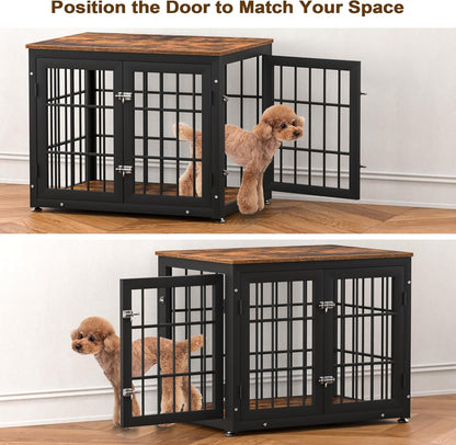 32 Inch Heavy Duty Dog Crate Furniture for Medium and Small Dogs, Decorative Pet House End Table
