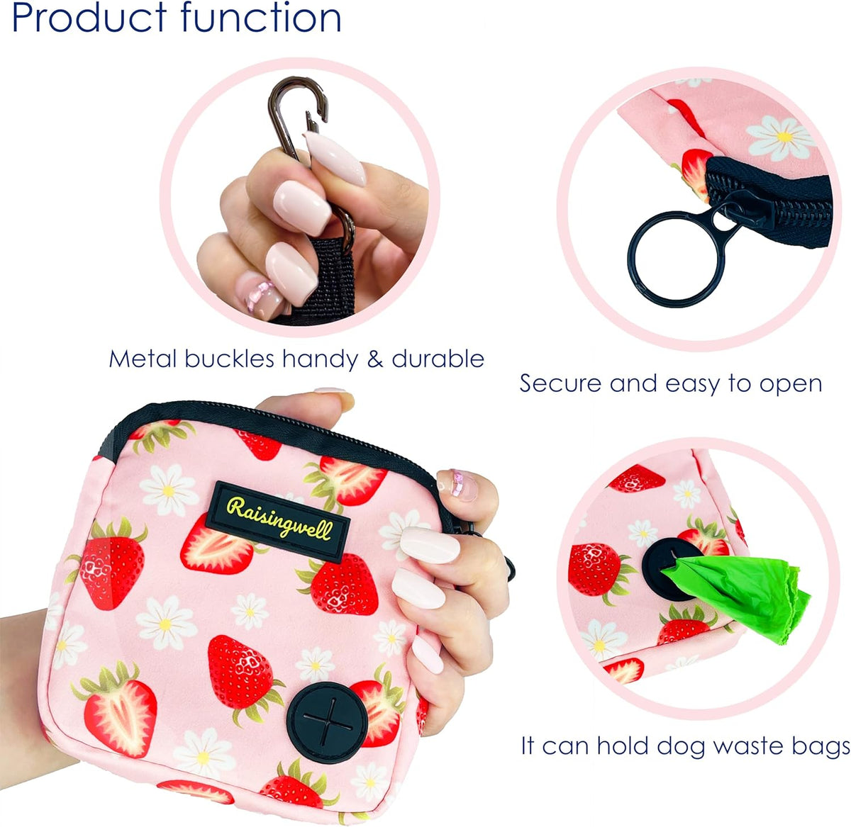 Dog Treat Pouch for Pet Walking and Training with Clicker Poop Bags Small Fanny Zipper Pack Holder