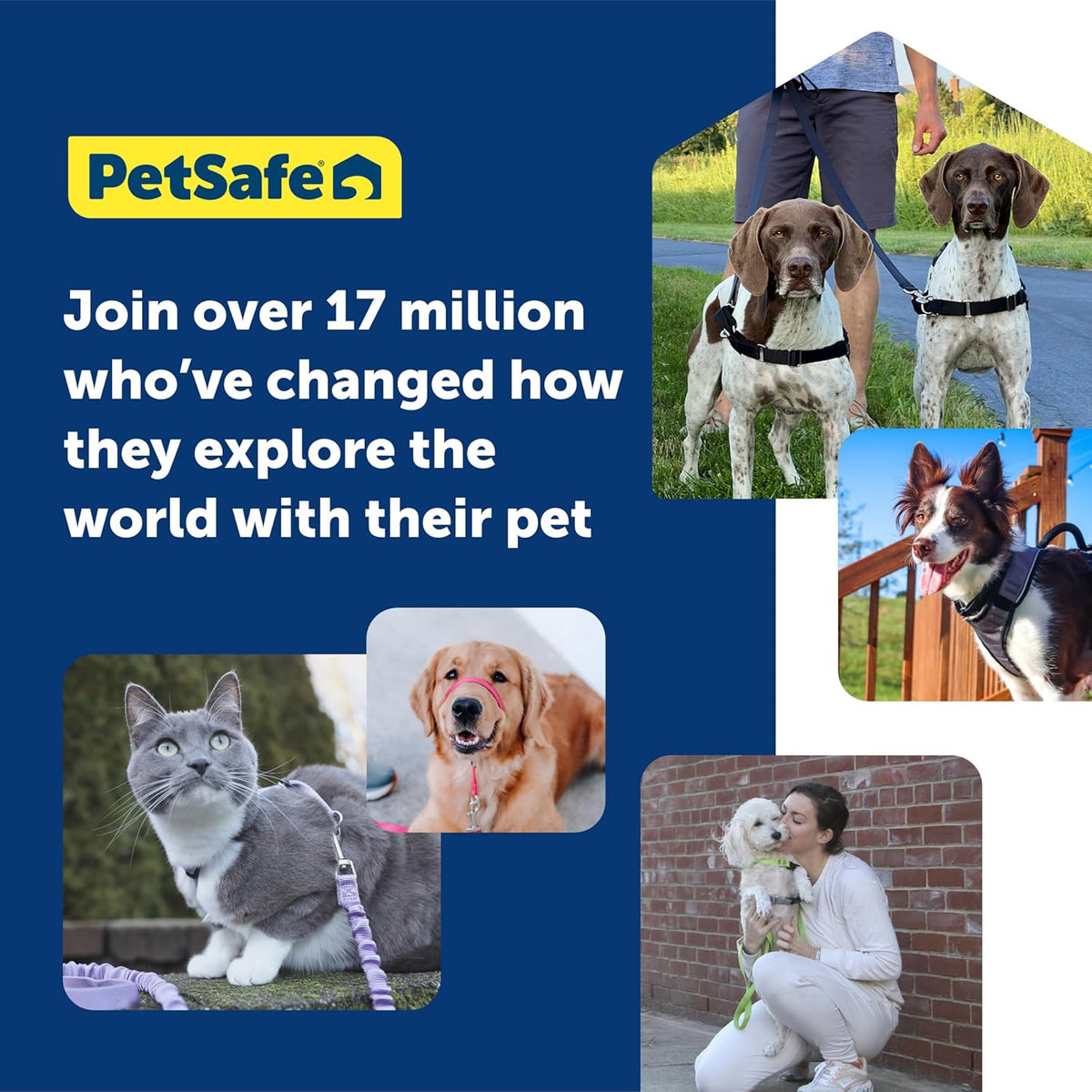 PetSafe 3 in 1 Dog Harness - No Pull Solution for Dogs - Reflective Dog Harness - Front D-Ring Clip