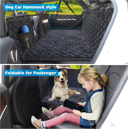 URPOWER Dogs Back Seat Extender with Non-Slip Blanket - Hard Bottom Dog Car Seat Cover & Removable