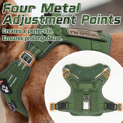 rabbitgoo Tactical Dog Harness Medium Sized Dog, No Pull Military Service Vest with Handle & Molle