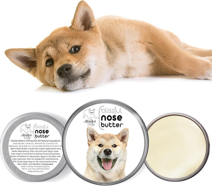The Blissful Dog Shiba Inu Nose Butter for Dry, Cracked Skin, Lick-Safe Dog Nose Balm with