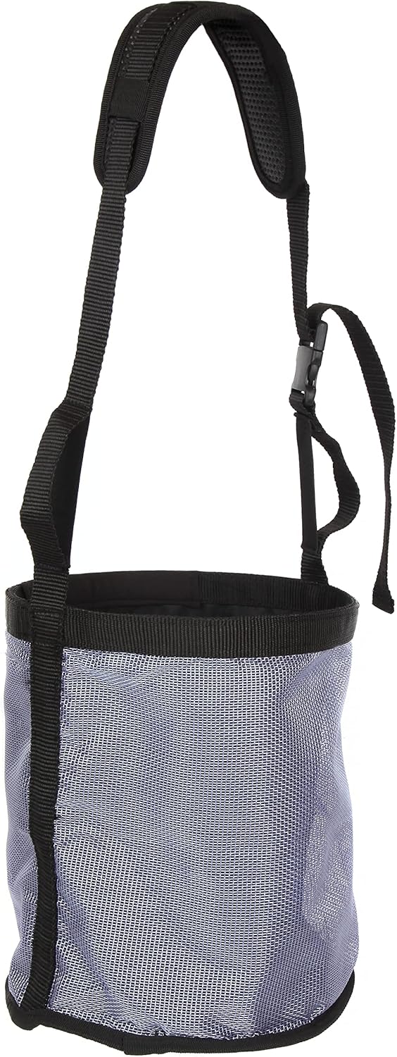 Majestic Ally Horse Feed Bag, Heavy Duty Nylon Mesh Grain Feed Bag, Adjustable Strap with Durable