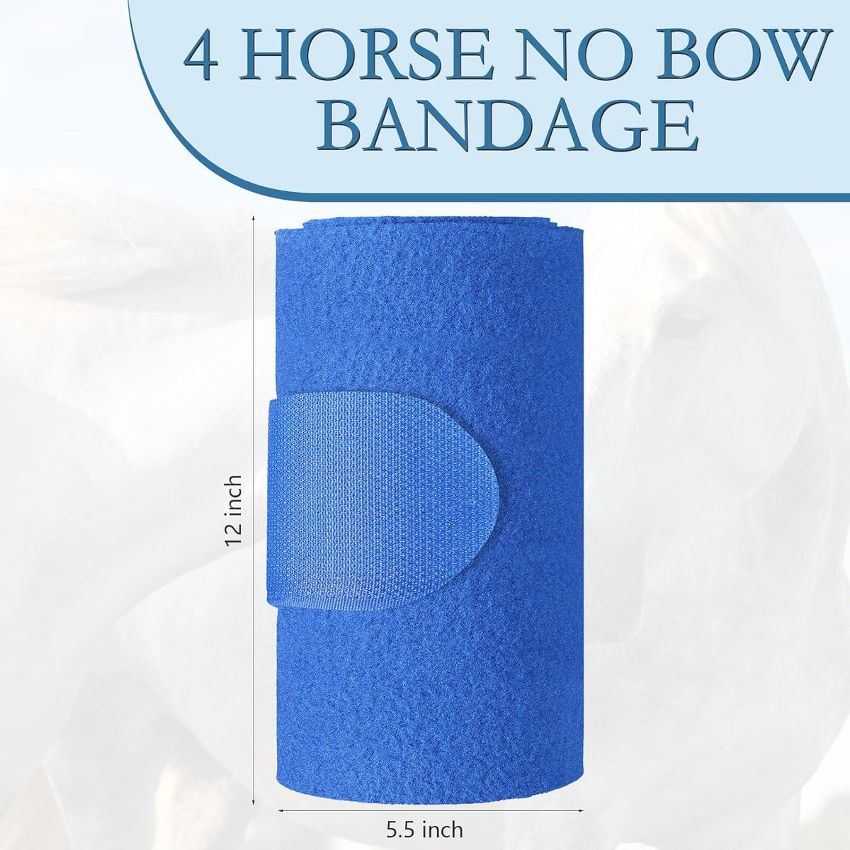 Set of 4 Horse No Bow Bandage 3D Contoured Standing Wrap Bandages Stable Nylon Horse Leg Wraps for