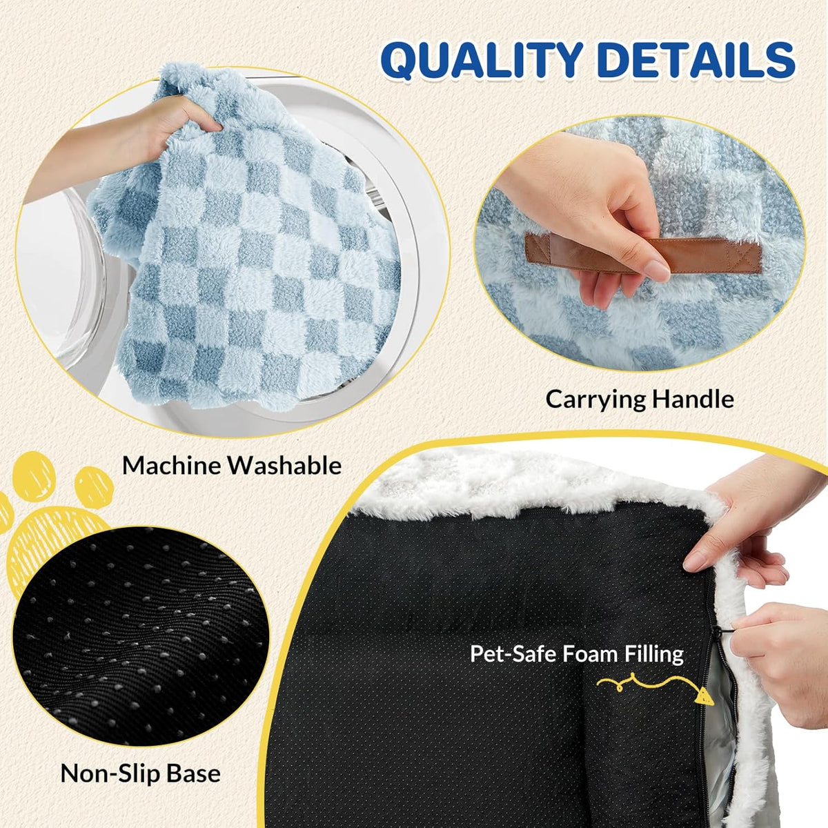 Cat Bed Cats Couch for Puppy and Kitten, Fluffy Pet Couch Small Dog Sofa Bed, Supportive Cat Sofa
