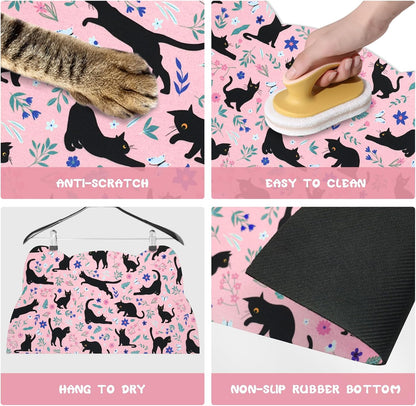 Cat Food Mats for Floor, Dog Water Bowl Mats Pet Feeding Absorbent Placemats for Food and Water