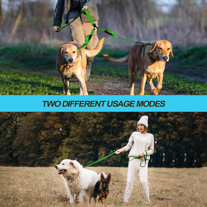 PetBonus Double Dog Leash, No Tangle Dual Leash, Reflective Walking Training Lead, 4 Comfortable
