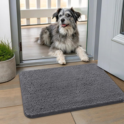 Smiry Dog Door Mat for Muddy Paws 24x16, Absorbs Moisture and Dirt Doormat, Non-Slip Washable Quick