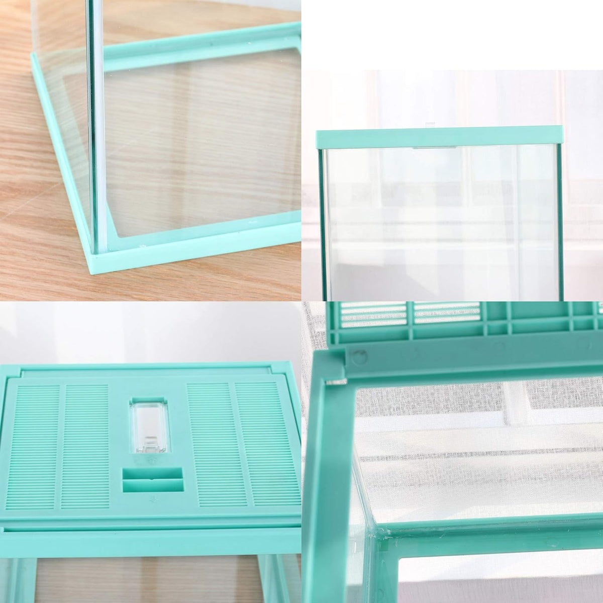 crapelles Reptile Terrarium Tank, Snail Jumping Spider Enclosure, Tarantula Insect Pet Box