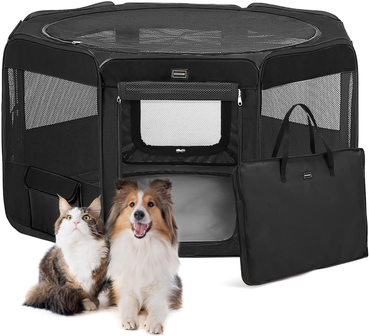 DONORO Dog Playpen Portable Pet Play Pens for Small Dog/Cat/Rabbit/Chicks, Cat Playpen