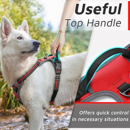 Eagloo Dog Harness Medium Sized Dog, No Pull Service Vest with Reflective Strips and Control