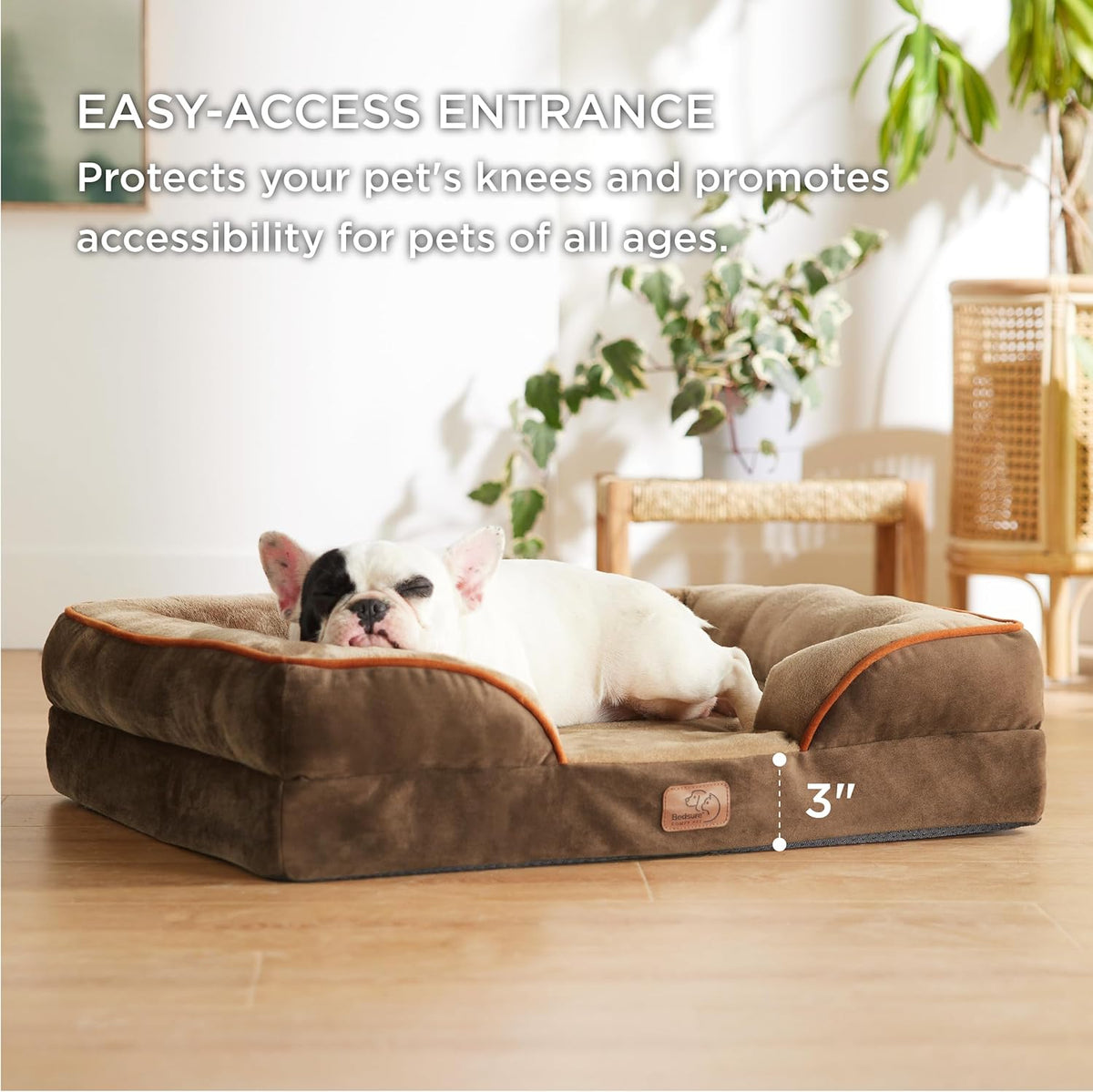 Bedsure Orthopedic Dog Bed Medium Size Dogs - Washable Medium Dog Cat Bed Waterproof, Comfort Pet