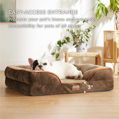 Bedsure Orthopedic Dog Bed Medium Size Dogs - Washable Medium Dog Cat Bed Waterproof, Comfort Pet
