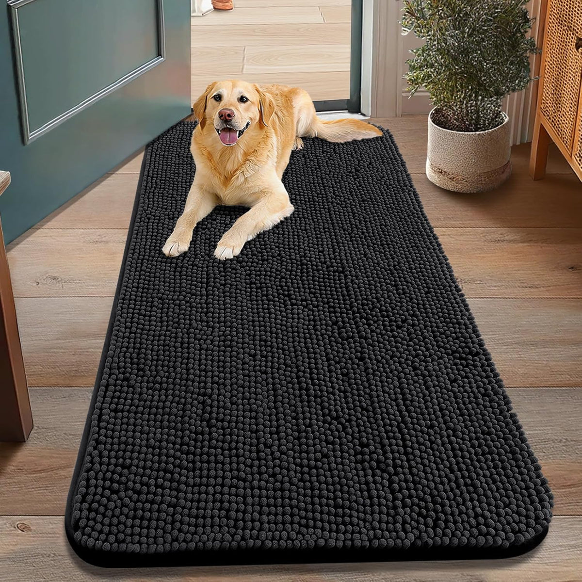 Smiry Dog Door Mat for Muddy Paws 48x30, Absorbs Moisture and Dirt Doormat, Non-Slip Washable Quick