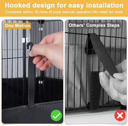 Tresbro Guinea Pig Cage with Top Cover & 12 Panels, Triple Fixing Measures Small Animal Playpen