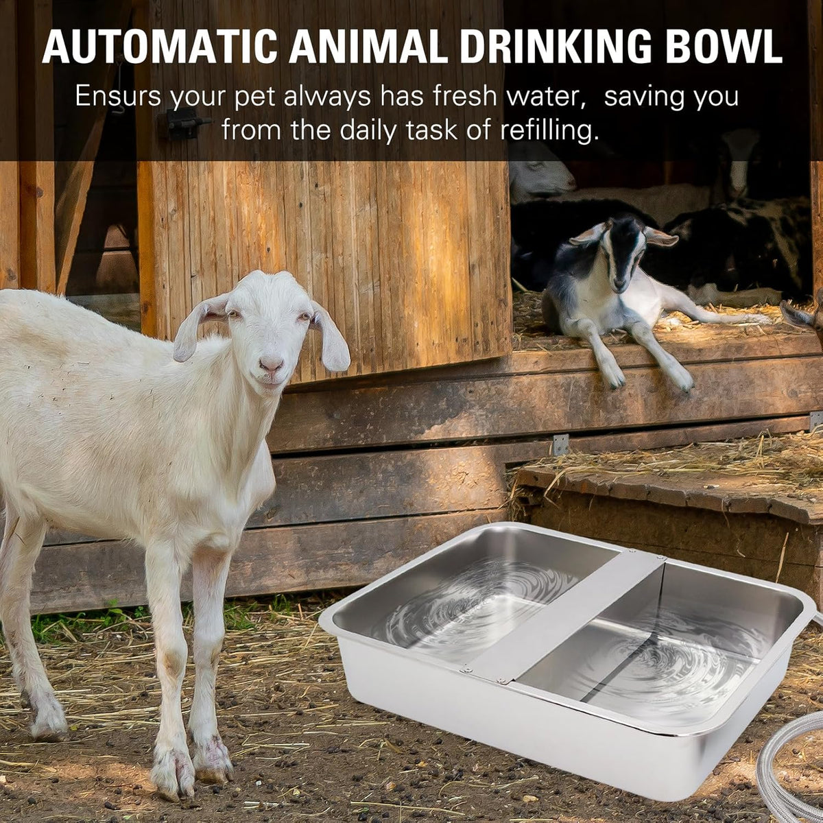 4Gal Automatic Water Bowl Dispenser for Dogs,Pig Waterer,Outdoor Automatic Dog Water Bowl,Stianless