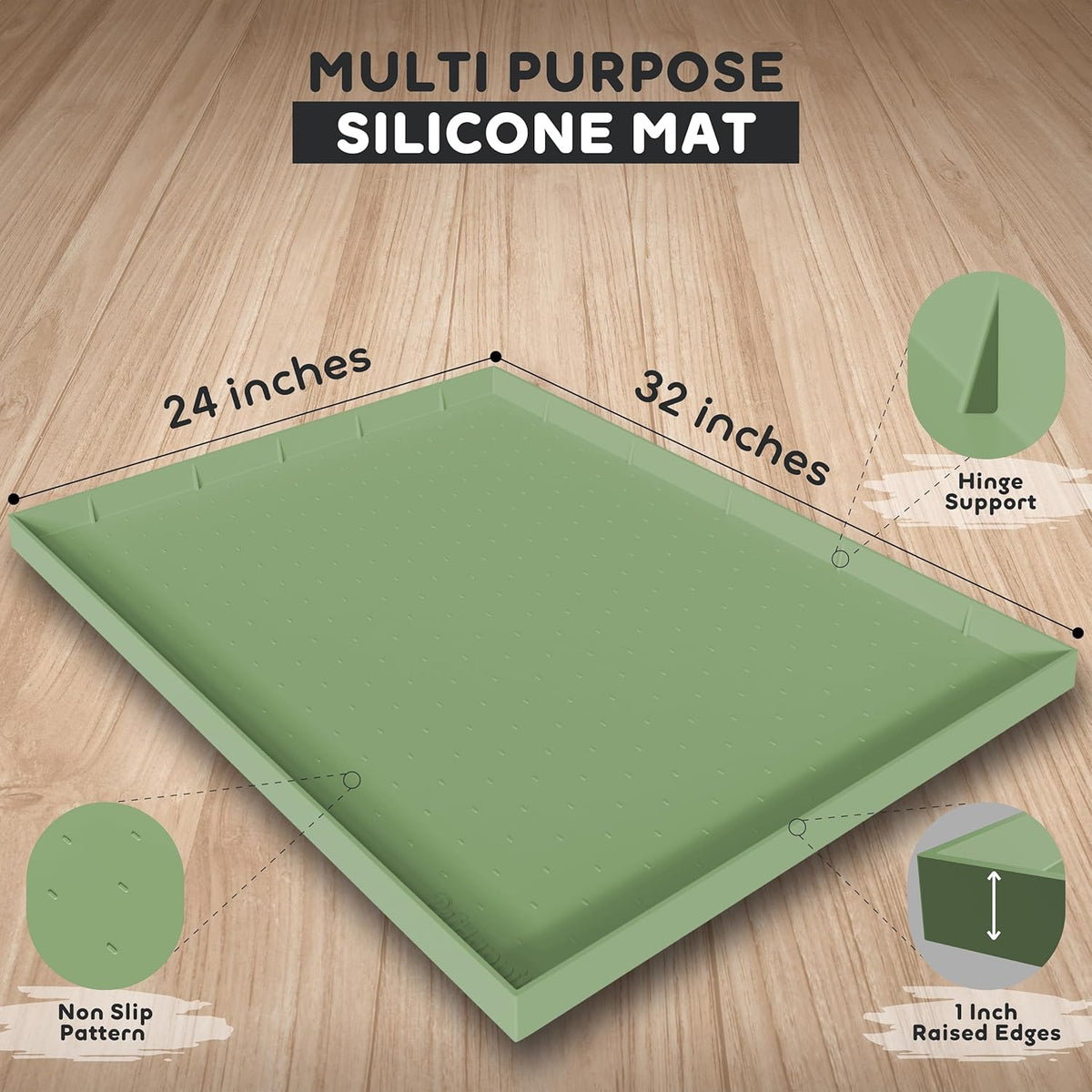 32x24x1” XL Dog Food Mat - All Purpose Under Sink Liner, Washer and Dryer Covers for The Top