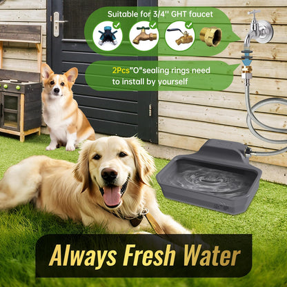 135OZ Automatic Water Dispenser for Large Dogs Patented Outdoor Dog Water Bowl Dispenser Automatic