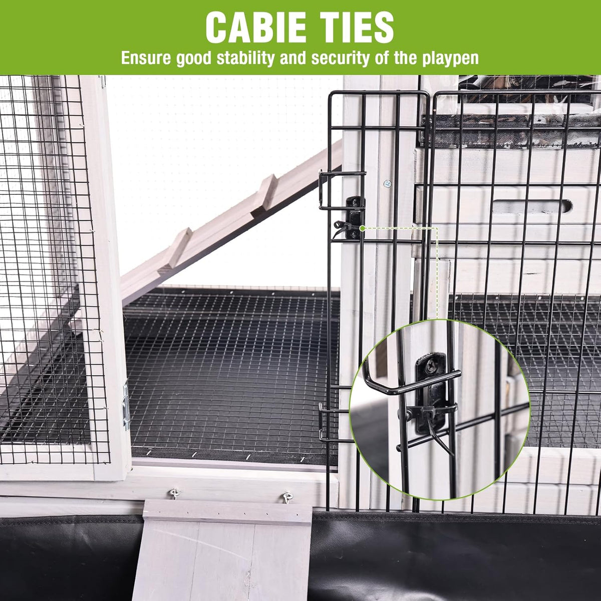 Bunny Playpen Indoor & Outdoor, Rabbit Playpen with Waterproof Liner, Extension Guinea Pig Cages